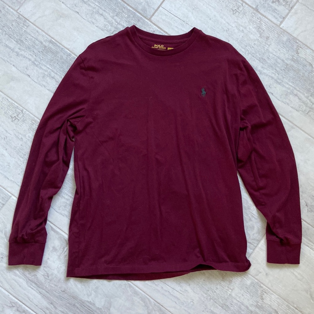 Ralph Lauren Polo maroon long sleeve.